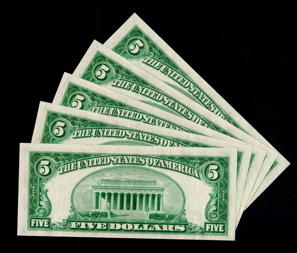 1Pcs ⭐️$5 1953 Blue Seal Silver Certificate STAR GEM UNC Free Shipping (B144) - Image 2 of 2