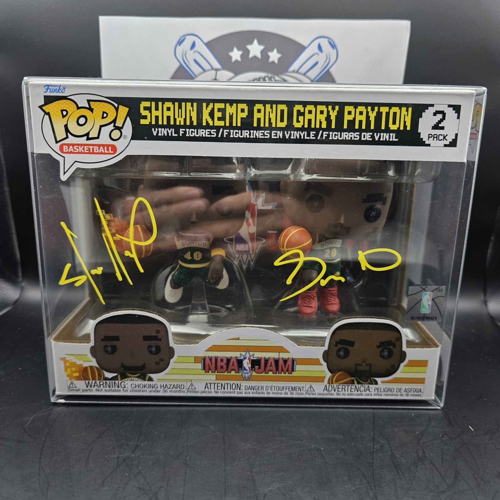 Shawn Kemp & Gary Payton Autographed  NBA Jam Funko Pop- Beckett Certified