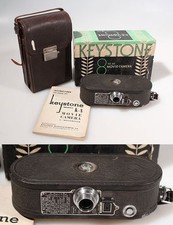 8MM MOVIE CAMERA ART DECO IN ORIGINAL CASE IN ORIGINAL BOX W/ OWNER MANUAL