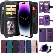 Flip Leather Case Wallet Purse Cover For iPhone 17e 17 16 15 14 13 12 11 Pro Max