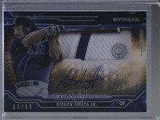 2015 Topps Strata Clearly Authentic Relics Blue 3/99 Steven Souza Jr Auto e3t