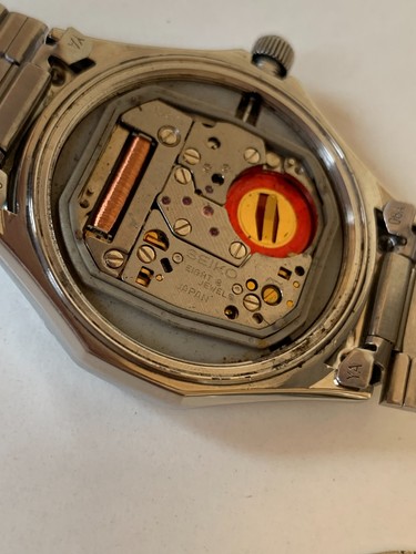 1980er Vintage Seiko Silver Wave 6030-6000 Quarzuhr schwarzes Zifferblatt Her... - Bild 23 von 24