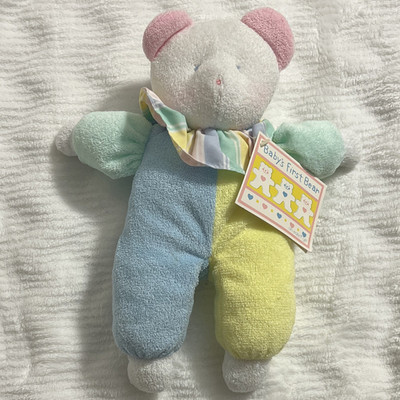 Eden Baby's First Bear Plush Stuffed Animal Pastel Colorblock Small 1996 10089