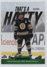 2024-25 Upper Deck Credentials That's a Hatty Green 23/49 David Pastrnak #TH-DP
