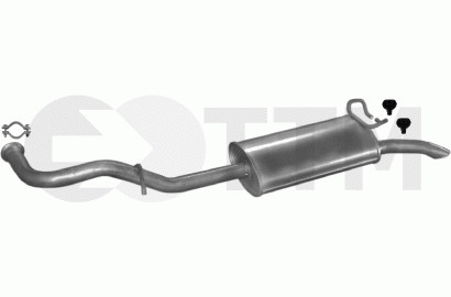 Silencieux arriere pour reparation echappement au controle technique Renault 19