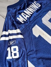 Peyton Manning Indianapolis Colts Jersey Youth L 14-16 Blue NFL Reebok Vintage