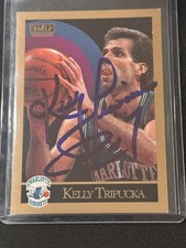 Hand Signed 1990-91 Skybox Kelly Tripucka #35 Charlotte Hornets IP Autograph NBA