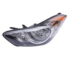 Left Halogen Headlight Black Housing Clear Lens 2011-2013 Hyundai Elantra Sedan