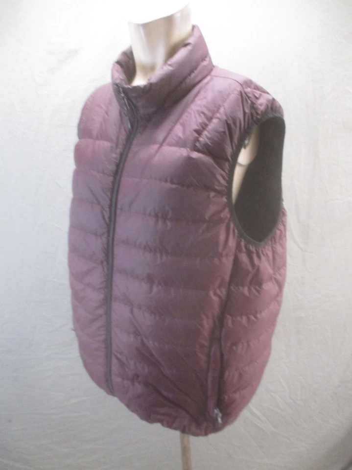 Chaleco acolchado Hawke&Co Sport talla L para mujer marrón plumón de pato cremallera completa bolsillos 408 Foto 3 de 4