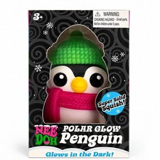 3-Pack NeeDoh Polar Glow Penguin Glow in Dark Squishy Fidget Toy Schylling NEW