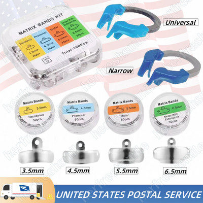 Dental Matrix Bands Ring Sectional Matrice Clamp Wedge Fit Palodent V3 System US