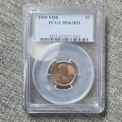 1909 VDB Lincoln Wheat Small Cent Bronze PCGS MS63RD Uncirculated