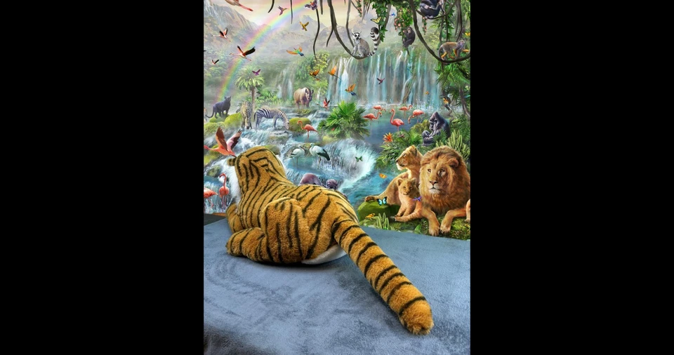 Peluche realista raro tigre león peluche extra grande único casi nuevo relleno Foto 4 de 4
