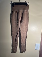 PrettyLittleThing Seamless Leggings Brown High Waisted Activewear Size S