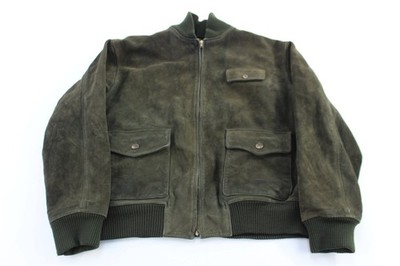 Ralph Lauren Polo country Green Leather Suede Full Zip Jacket | eBay