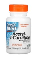 Doctor's Best Acetyl-L-Carnitin Mit Biosint Carnitinen, 500 Mg, 60 Vegge Kaps
