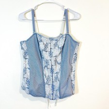 Cacique Seersucker Lace Corset Bustier NWT Size 22/24 Coquette Cottagecore Fairy