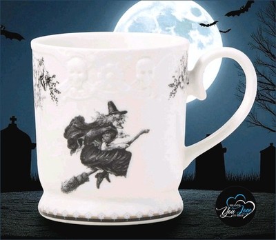 Williams Sonoma Spooky Soiree Mug 12 OZ NEW Witch Stoneware Holiday Halloween