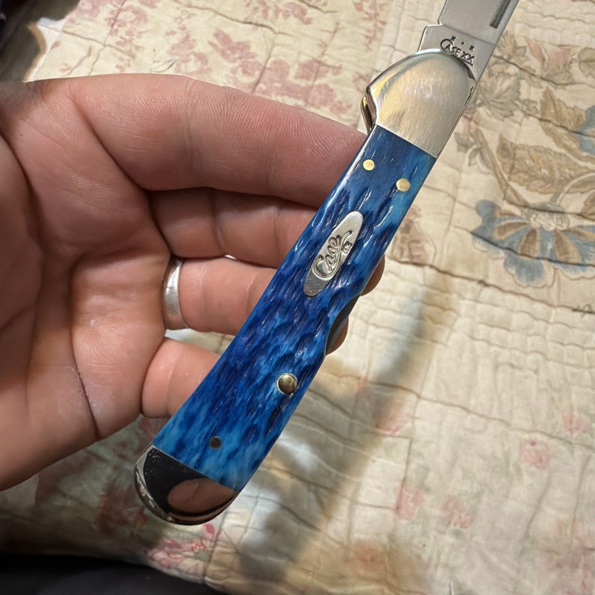 2004 Case XX 61549L SS Copperlock Caribbean Blue Bone Pocket Worn