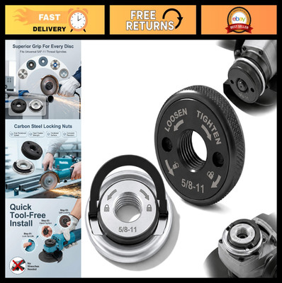 2Pcs Tool-Free Quick Release Flange Nuts for Angle Grinders, 5/8''-11, Self-Locki