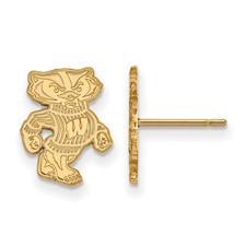 10k Yellow Gold University of Wisconsin Small Mascot Post Earrings