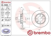 2X Bremsscheibe Brembo 08.E888.11 2 Bremsscheiben Hinterachse Hinten