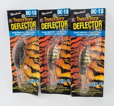 (3) Vintage Wordens Timber Tiger DC-13 Crankbait Lures Lot of 3