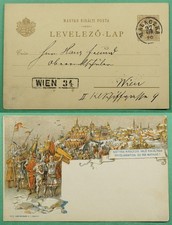 CARTE POSTALE PICTURALE DR WHO 1897 HONGRIE MALACZKA POUR AUTRICHE S09200