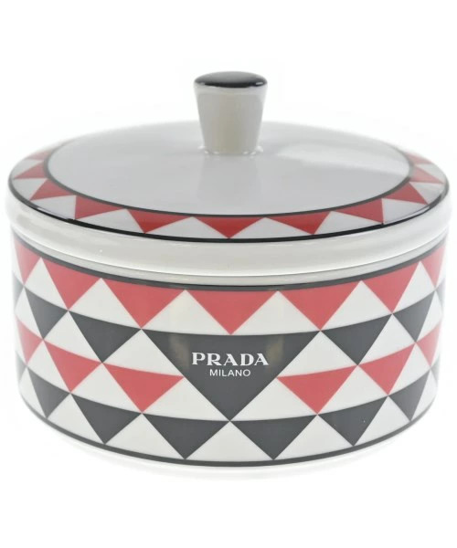 Prada Porcelain Jewelry Box White Red Navy Vintage Authentic
