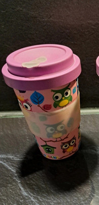 Babauba Bambusbecher/ Thermobecher Hoots Rosa