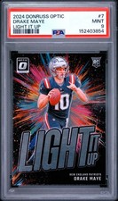 2024 PANINI DONRUSS OPTIC LIGHT IT UP #7 DRAKE MAYE ROOKIE RC PSA 9
