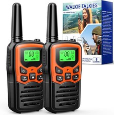 2Pcs Walkie Talkies Electronic Long Range Walky Talky 10km UHF Backlit LCD CutyQ