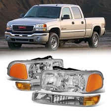 Headlight Assembly Compatible with 99-07 GMC SIERRA 1500 2500 1500HD 2500HD 3...