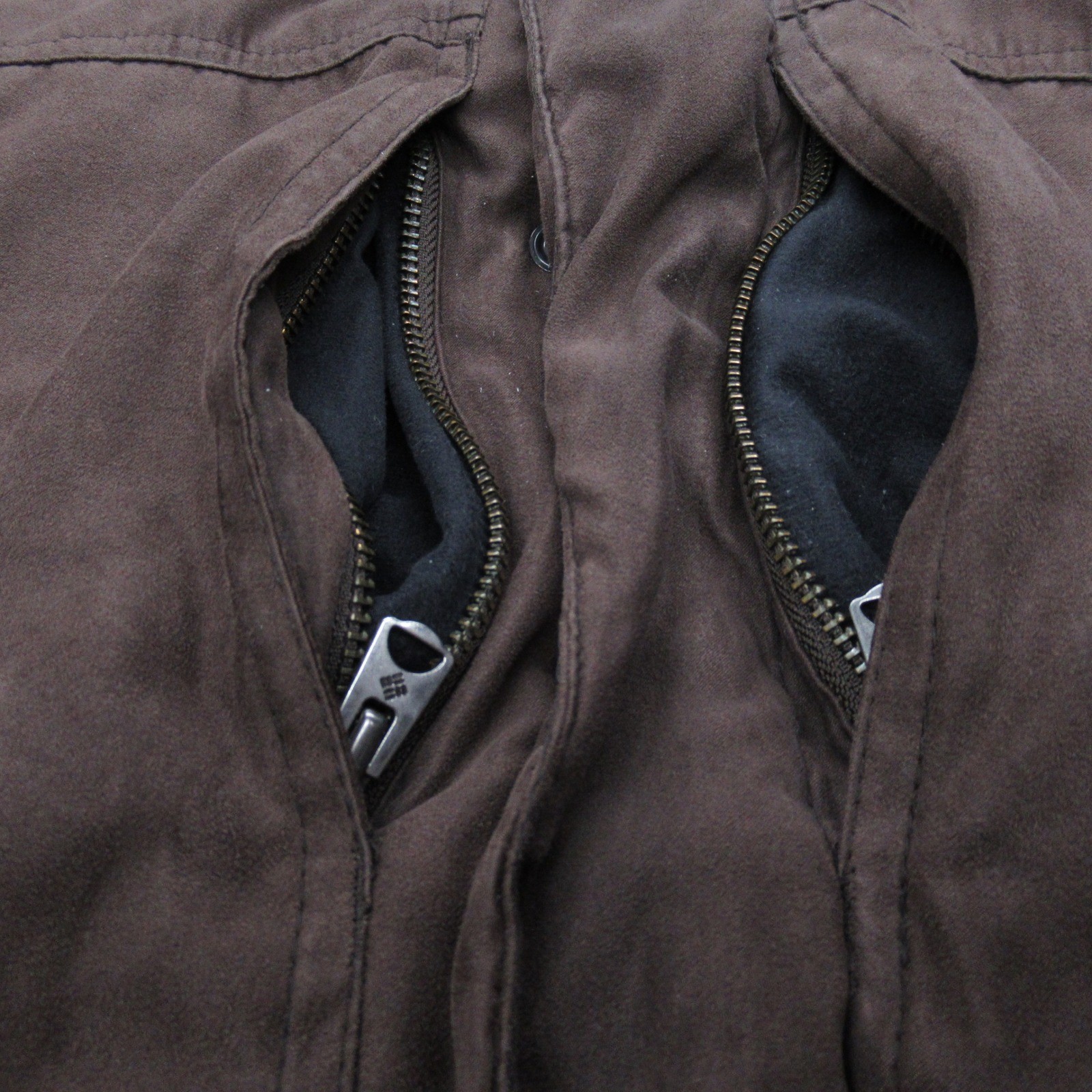 Columbia Jacket Mens Medium Brown Suede Zip Pockets Collared Insulated Full Zip thumbnail 9
