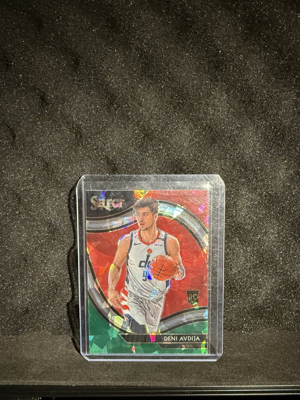 2020-21 Panini Select Courtside Deni Avdija Red White Green Cracked Ice Prizm RC