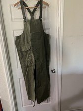 Vtg 60s 70s US Navy Deck Bib Overalls Wet Weather Canvas