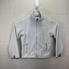 North Face White Fleece Polartec Jacket AA6C Women's Small Full Zip Sweater