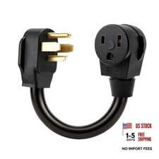 NEMA 14-30P to 6-50R RV Adapter, 30 Amp 4-Prong Dryer Plug to 50 Amp 3-Prong