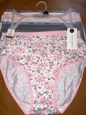 LAURA ASHLEY 5 PACK COTTON HIPSTERS panties TAG FREE Sz M Wmns NWT 48