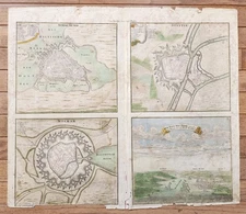 1716 4 parts MAP antique Stralsund - Wismar - Stettin - Stralsund by Homann 