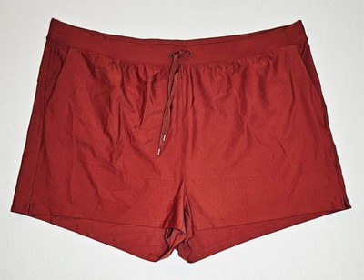 Old Navy Womens Plus Active Shorts Red PowerSoft Go-Dry Drawstring High-Rise 4X