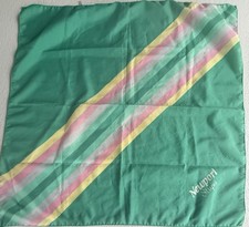 Vtg 80's LADIES SCARF by NEWPORT STRIPES CIGARETTES Promo Green Stripes