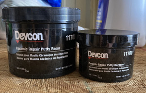 Combo Pack of Devcon Ceramic Repair Putty Resin & Hardener - #11700