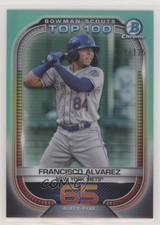 2021 Bowman Scouts Top 100 Aqua Refractor 119/125 Francisco Alvarez #BTP-65 0kd0