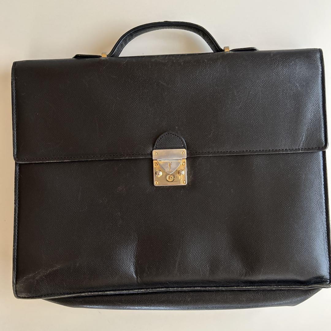 Borsa da lavoro Yves Saint Laurent nera importazione Giappone rara