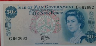 Uncirculated 1979 Isle of Man 50 Pence Note