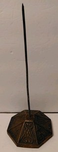 VINTAGE 8" METAL/STEEL HOTEL OR STORE ORNATE DESIGN BILL RECEPT HOLDER SPIKE