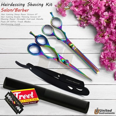 Hair Cutting Scissors Styling Thinning Hair Beard Trimming Facial Shaving Razor