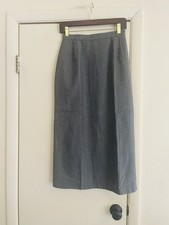 Vtg 60s 70s 100% Virgin Wool Madmen Preppy Ivy League Academia Pencil Skirt 8