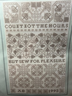 CLASSIC EMBROIDERY by Angela Beazley Counted Blackwork KIT w/ LINEN & VERSE NEW